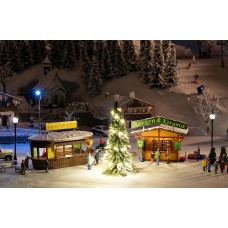 Faller 134002 Kerstmarktkraampjes & Verlichte Kerstboom (11/23) * H0