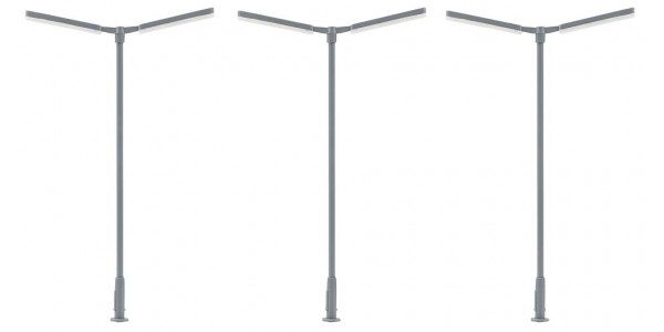 Faller 180122 Led-Kruismastlamp 2 Armen Koud Wit 3 Stuks (7/23) * H0