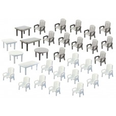 Faller 180439 24 Tuinstoelen En 6 Tafels H0