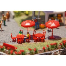 Faller 180910 Parasols, Tafels, Banken H0