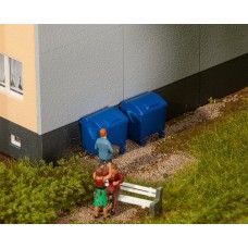 Faller 180914 2 Blauwe Afvalbakken H0