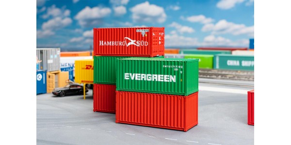 Faller 182051 20' Container Set 5 Stuks (6/23) * H0