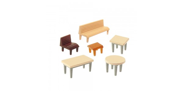 Faller 272440 7 Tafles, 24 Stoelen, 12 Banken N